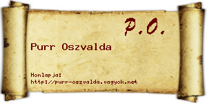 Purr Oszvalda névjegykártya